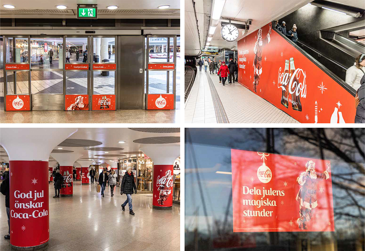 Coca-cola Christmas Sweden train station takeover