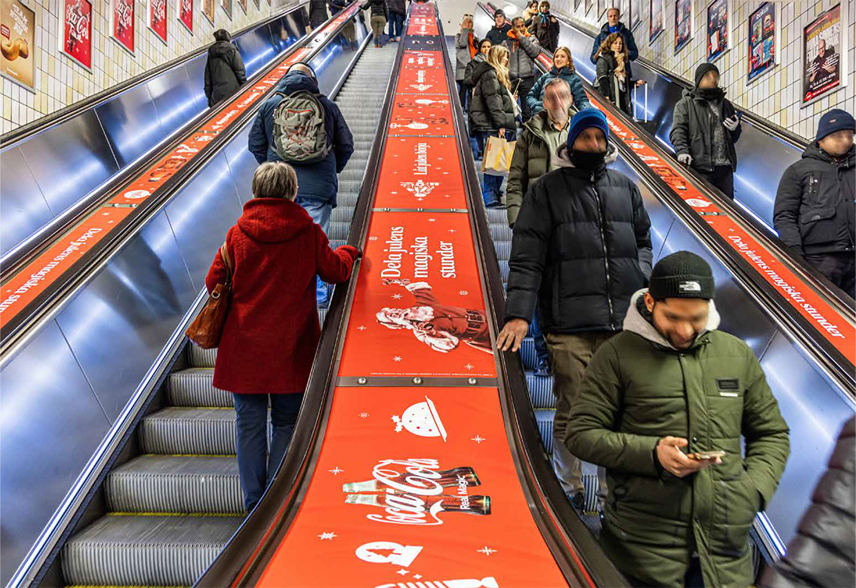 Coca-cola Christmas Sweden train station takeover