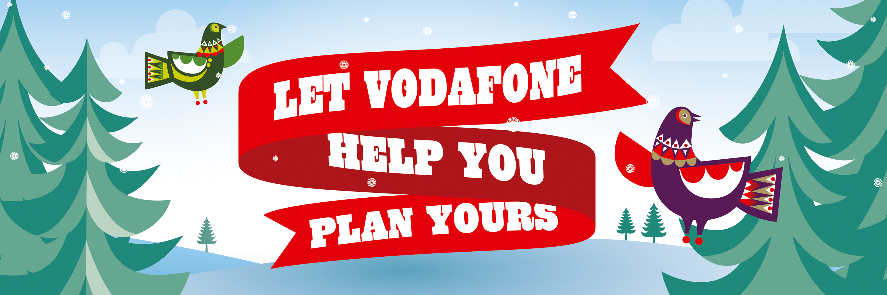 Vodafone Christmas Illustration